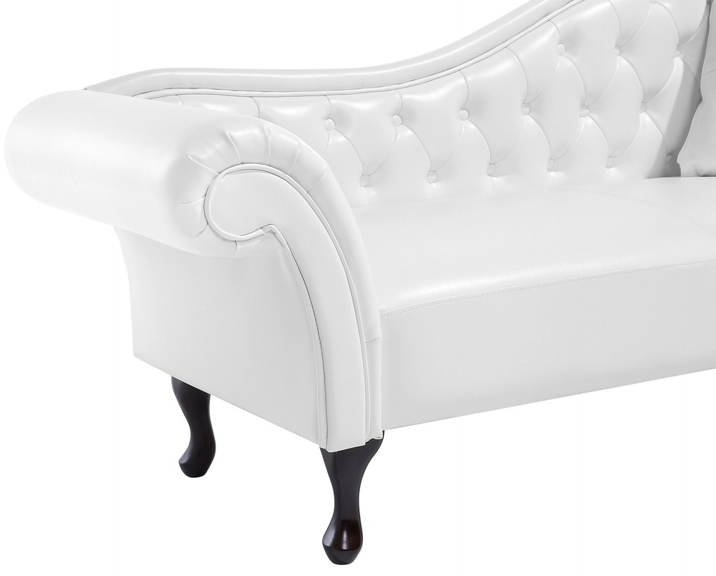 Chaise longue vintage destra in pelle sintetica bianca LATTES Beliani