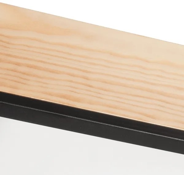 Plafoniera NATURAL SQUARE 4xE27/15W/230V 48x48 cm pino/nero