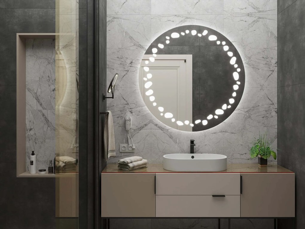 Specchio rotondo con illuminazione LED C7