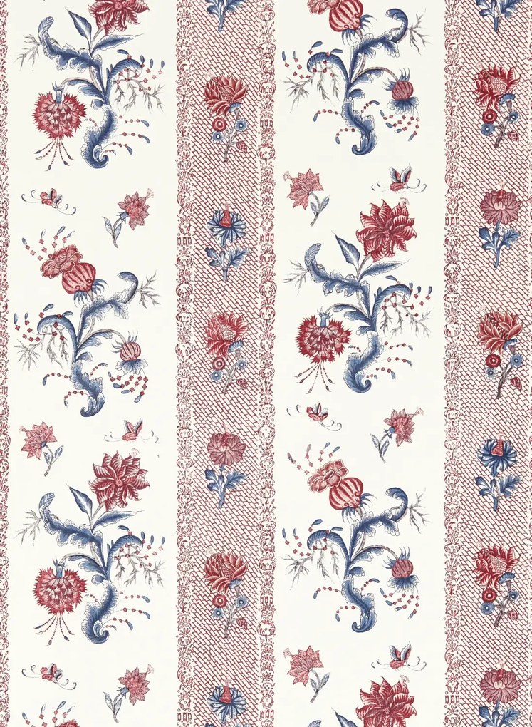 Zoffany Carta da parati Papaver Stripe - Indigo/ Madder