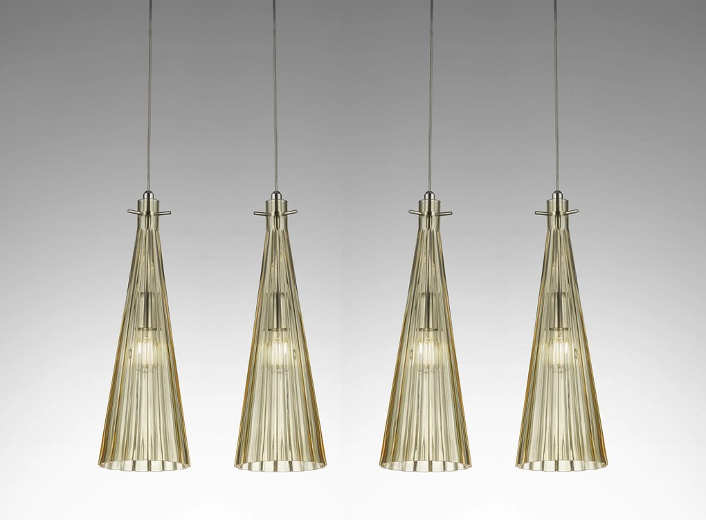 Selene illuminazione Costa Rica 4-light pendant lamp 2810/4 Ambra