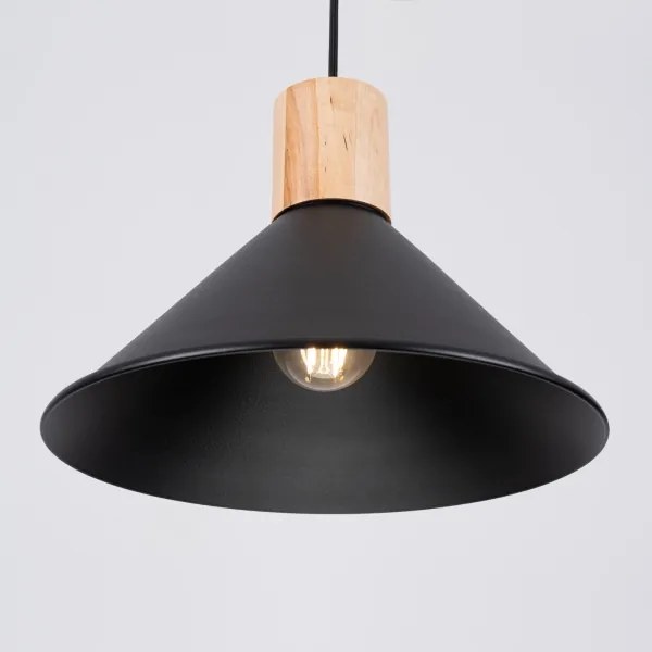 Sollux SL.1320 - Lampadario a sospensione con filo JAGA 1xE27/15W/230V diametro 30 cm nero