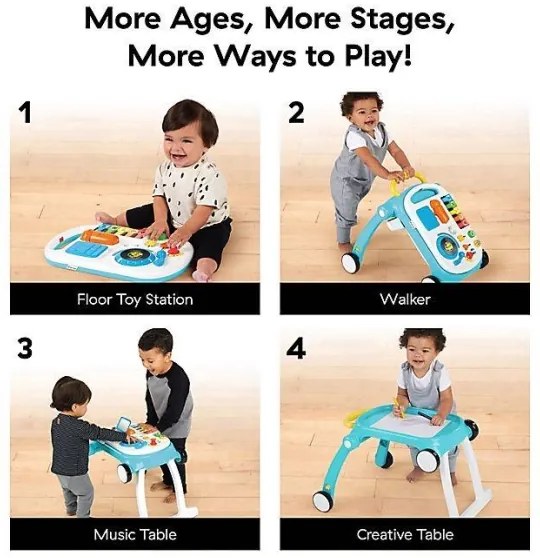 Baby Einstein - Passeggino con attività 4in1 MUSICAL MIX ‘N ROLL 3xAA