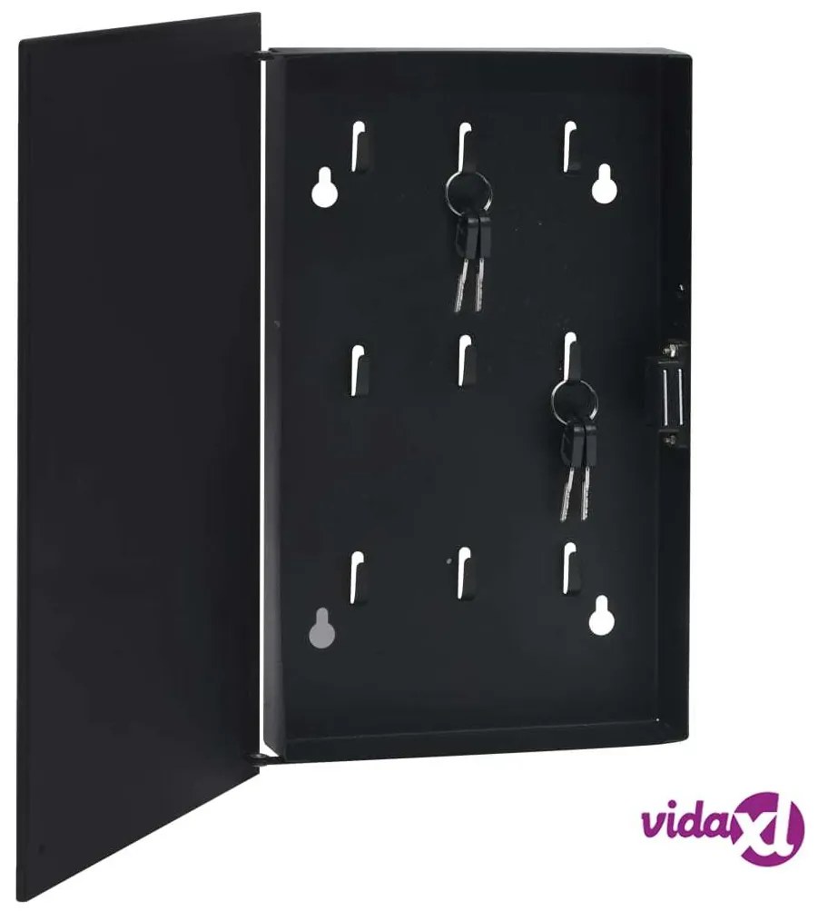 vidaXL Cassetta Portachiavi con Lavagna Magnetica Nera 35x35x5,5 cm