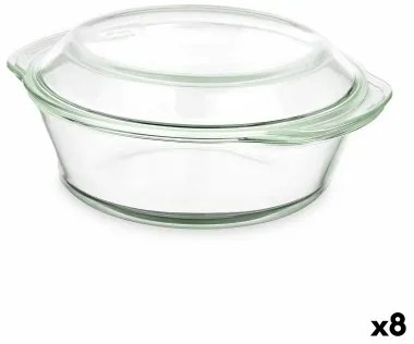 Casseruola con coperchio Trasparente Vetro Borosilicato 2 L (8 Unità)