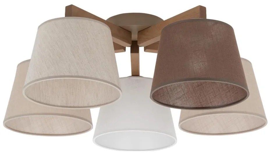 Brilagi - Lampadario a plafone LATTE SABIA 5xE27/15W/230V pino/misto