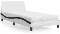 Letto con Materasso Bianco e Nero 100x200 cm in Similpelle 3208363