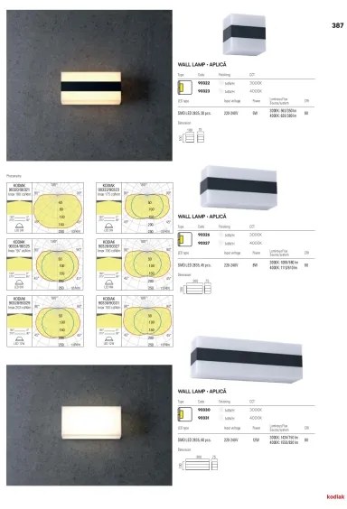 Redo 90322 - LED Applique da esterno KODIAK LED/5W/230V IP65 bianco/nero