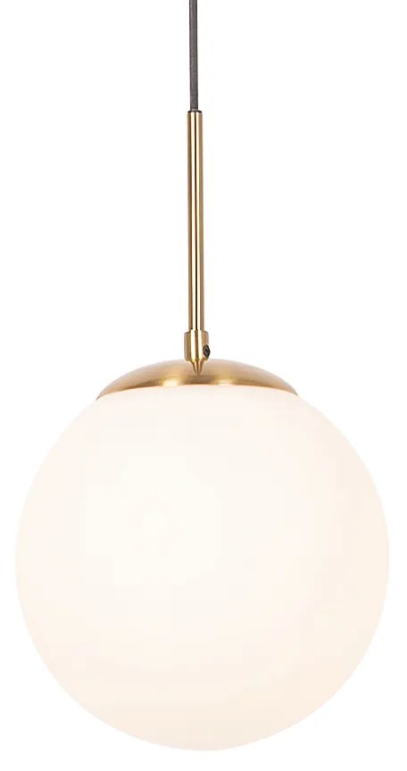 Lampada a sospensione smart oro con vetro opale incl. Wifi P45 - Flore