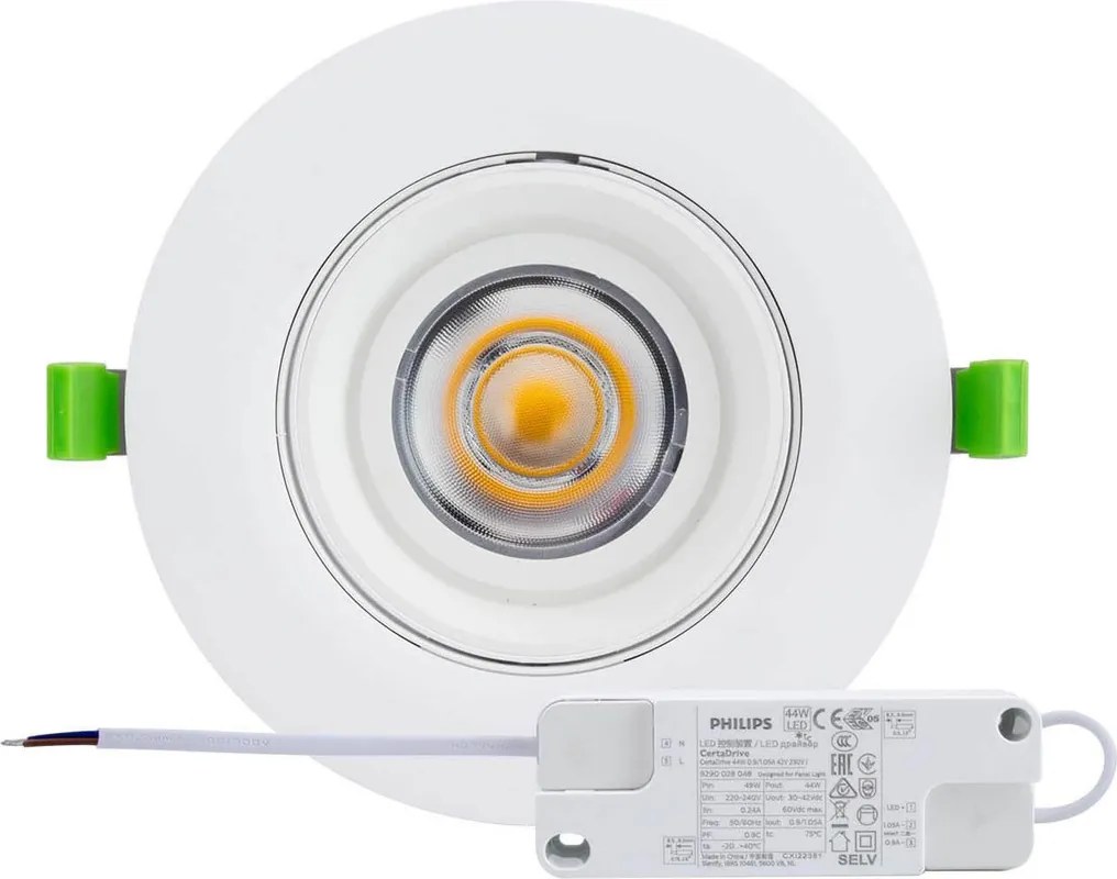 Faro LED da Incasso 36W Orientabile Foro Ø160mm Bianco Variabile con driver Philips Colore Bianco Variabile CCT
