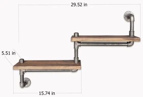 Mensola da parete BORURAF 35x75 cm abete