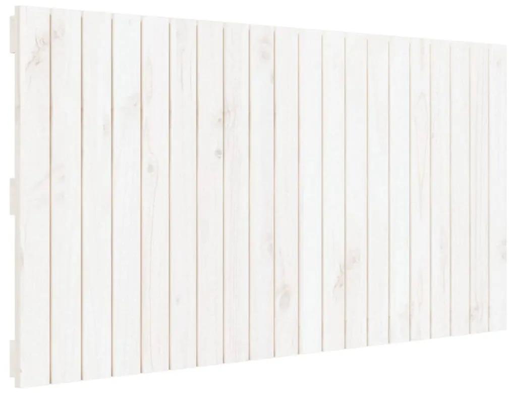 Testiera da parete bianca 127,5x3x60 cm legno massello di pino