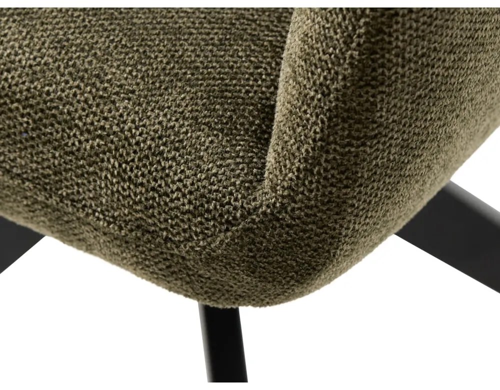 Sedia da pranzo verde in imbottito con braccioli Roxana – Unique Furniture