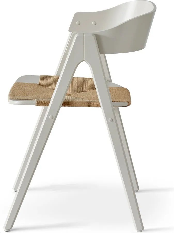 Sedia da pranzo in faggio beige con seduta in rattan Findahl di Hammel Mette - Hammel Furniture