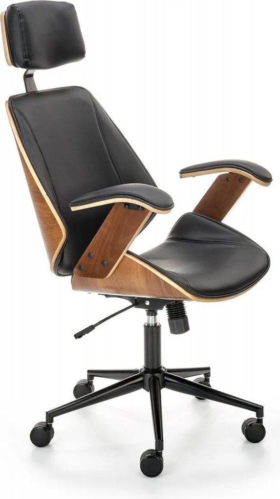 Sedia da ufficio Ignazio in noce/nero - H129 cm