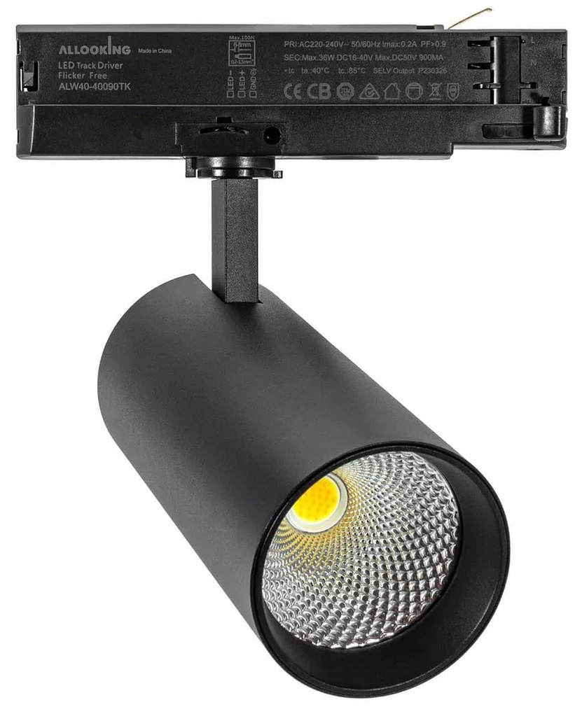 Faro LED 40W Trifase CCT Bianco Variabile Angolo 38/60° dimm TRIAC Colore Bianco Variabile CCT