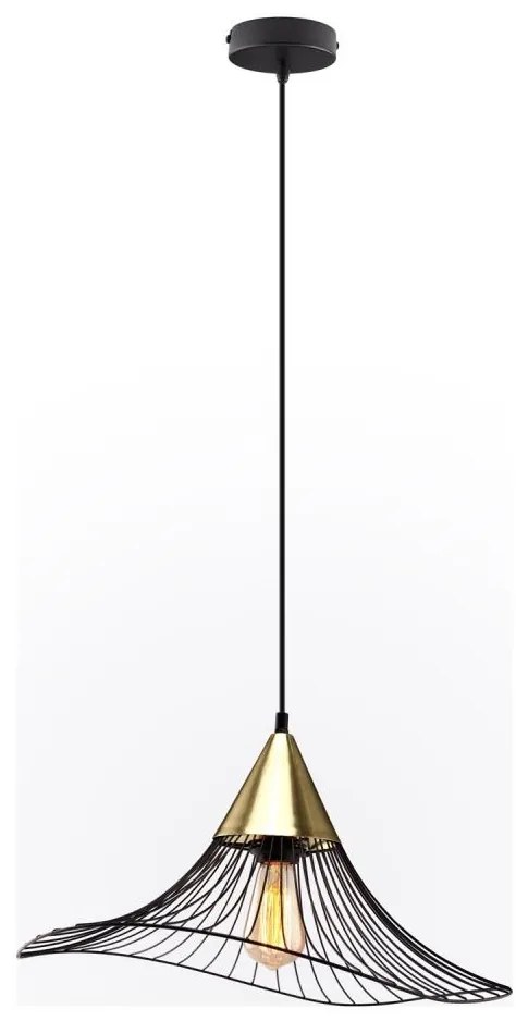 Lampadario a sospensione con filo ALURA 1xE27/60W/230V diametro 50 cm nero