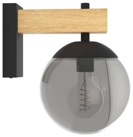 Eglo 900671 -Applique da esterno BUFALATA 1xE27/40W/230V nero/legno IP44