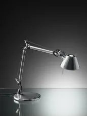 Artemide Tolomeo micro tavolo parabola alluminio brillante completa di base