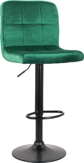 Sgabello bar in velluto girevole altezza regolabile Verde Set 2 Pezzi