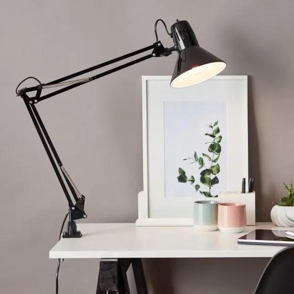 Brilliant - Lampada da tavolo con clip HOBBY 1xE27/40W/230V nera