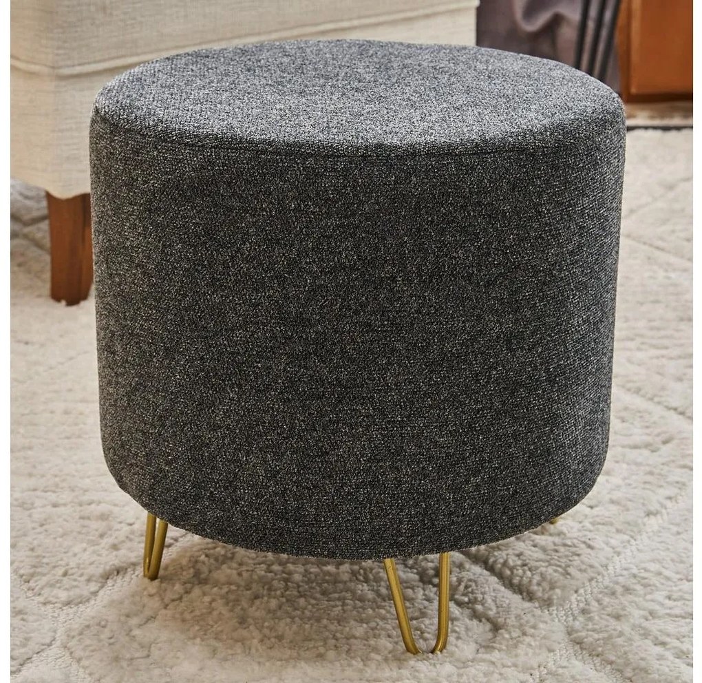 Pouf NANI, diam. 40 cm, antracite