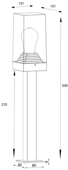 Globo 31371 - Lampada esterna GABBA 1xE27/40W/230V IP44
