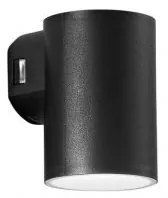 Applique led polo in policarbonato nero 8w 800lm cct ip65 11,5x7,8x...