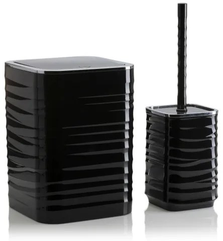 Set da bagno WAVE 5 pz nero/cromo