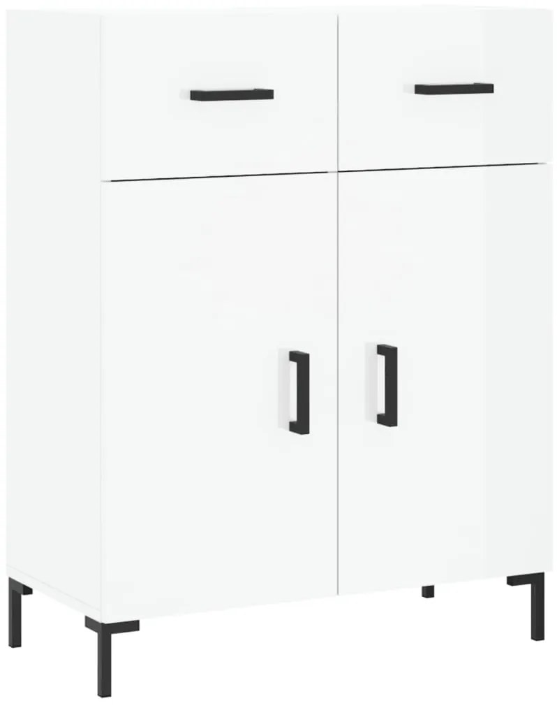 Credenza 69,5x34x90 cm in legno multistrato bianco lucido