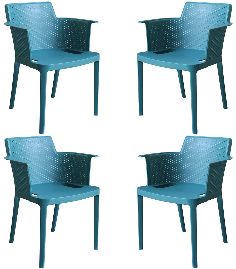MAKKA - poltrona da esterno ed interno in plastica set da 4