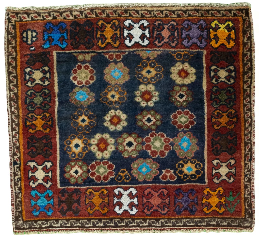 Shiraz Tappeto 60x70 Rosso (Iran) Annodato A Mano