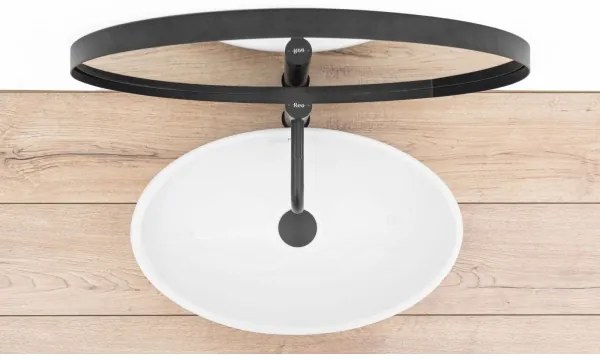 REA-U4603 - Lavabo da appoggio PAMELA 33x53 cm in ceramica/bianco lucido