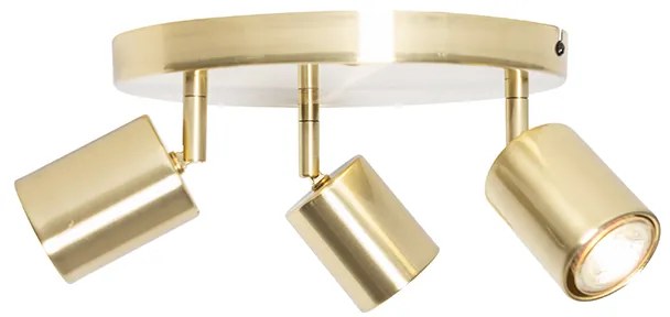 Plafoniera moderna in ottone regolabile rotonda 3 luci - Java