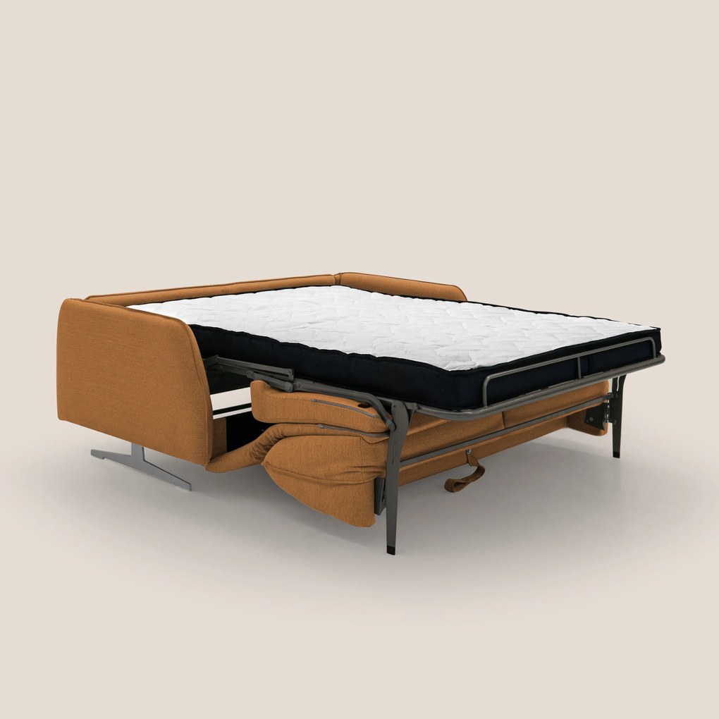 Texas Divano letto matrimoniale moderno in tessuto impermeabile T19 arancio