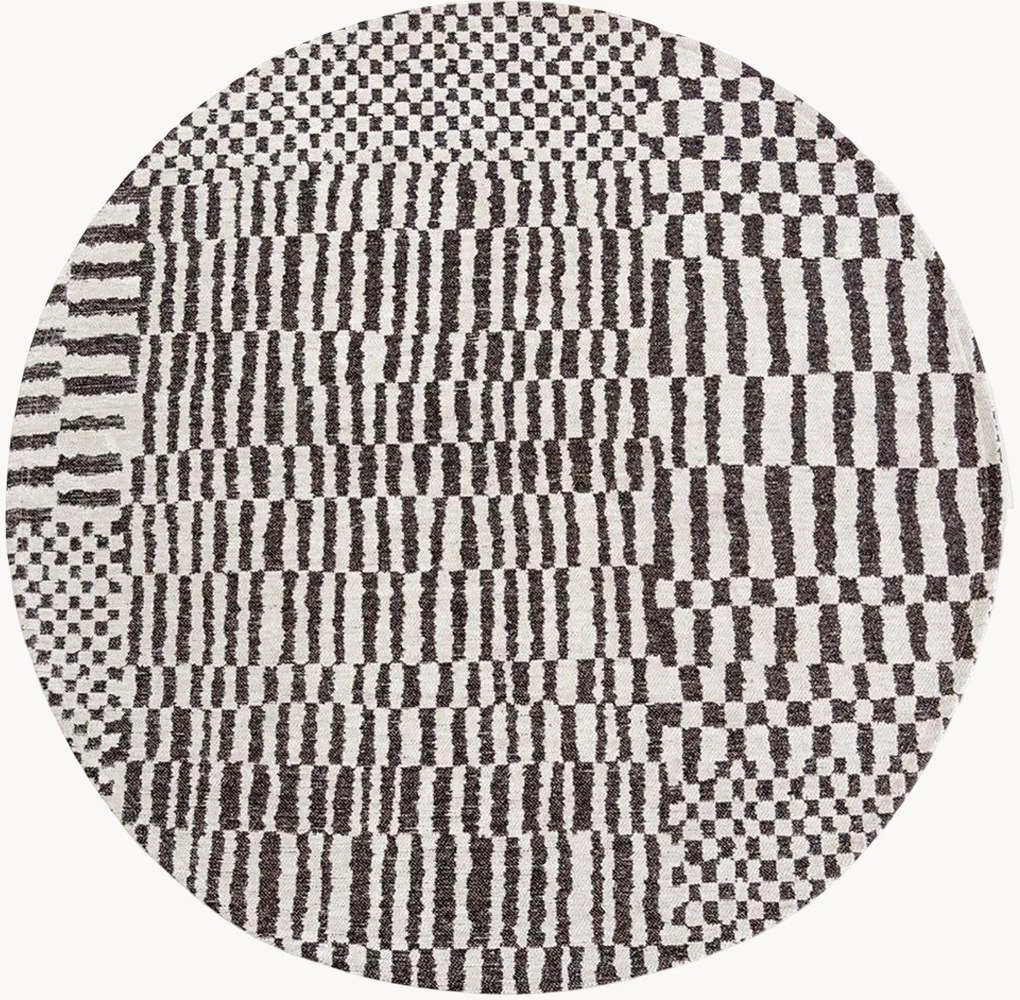 Tappeto rotondo jacquard lavabile da interno-esterno Berber