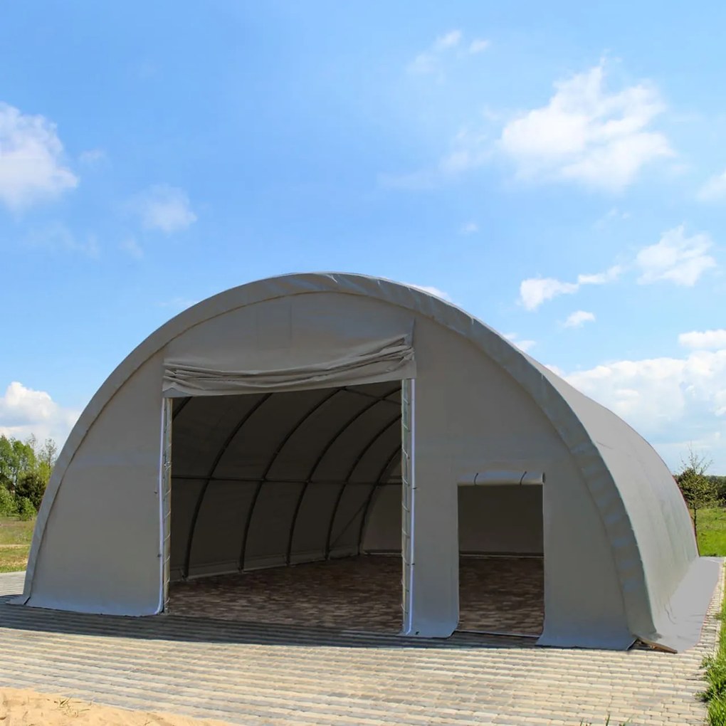 TOOLPORT Tunnel agricolo 9,15m x 20m x 4,5m - arcate 1m - PRIMEtex 2300 grigio - (379014)