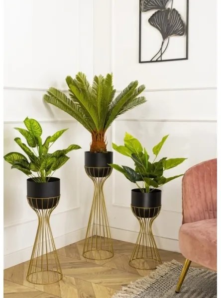 Vaso da fiori in metallo LOFT 56x20 cm oro/nero