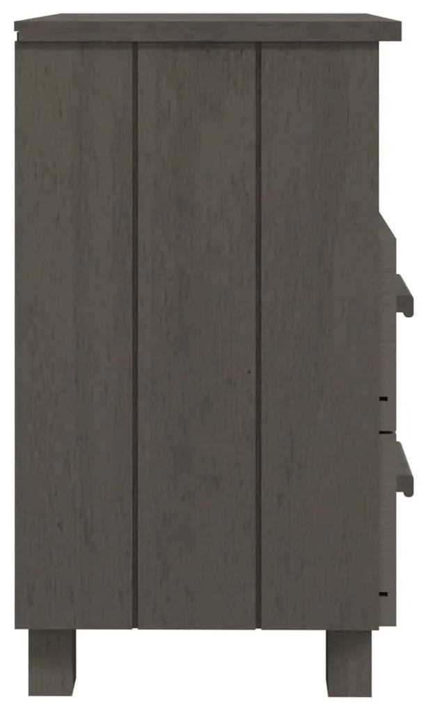 Comodino hamar grigio chiaro 40x35x62 cm legno massello di pino