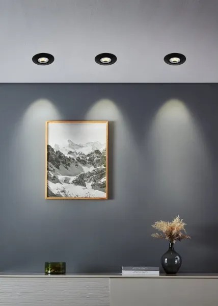 Eglo 300192 - SET 10x LED faretto da incasso GEDREZ LED/4,9W/230V Ø 9 cm nero