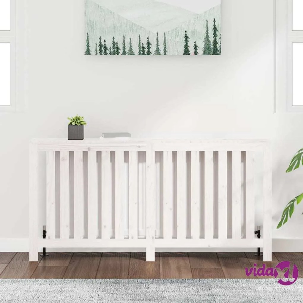 vidaXL Copertura Termosifone Bianca 169x19x84 cm Legno Massello Pino