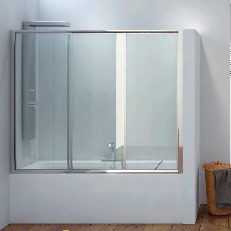 Kamalu - box doccia per vasca 170-180cm apertura 2 ante scorrevoli e una fissa p2000