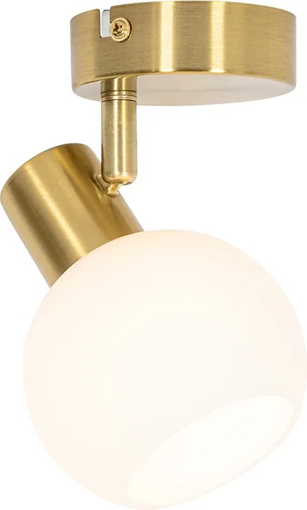 Faretto Art Déco oro con vetro opalino orientabile - Anouk