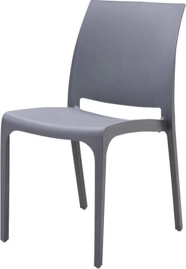 Sedia da Giardino Volga 46x54x80 h cm in Polipropilene Grigio chiaro...