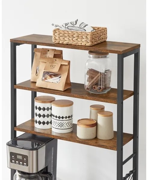 Scaffale a ripiani MARGE marrone/nero