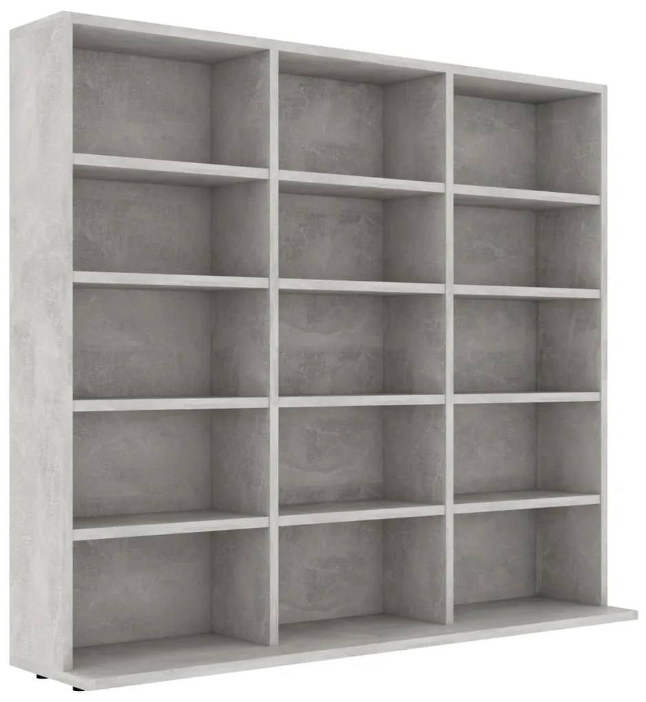 Armadio porta cd grigio cemento 102x23x89,5 cm in truciolato