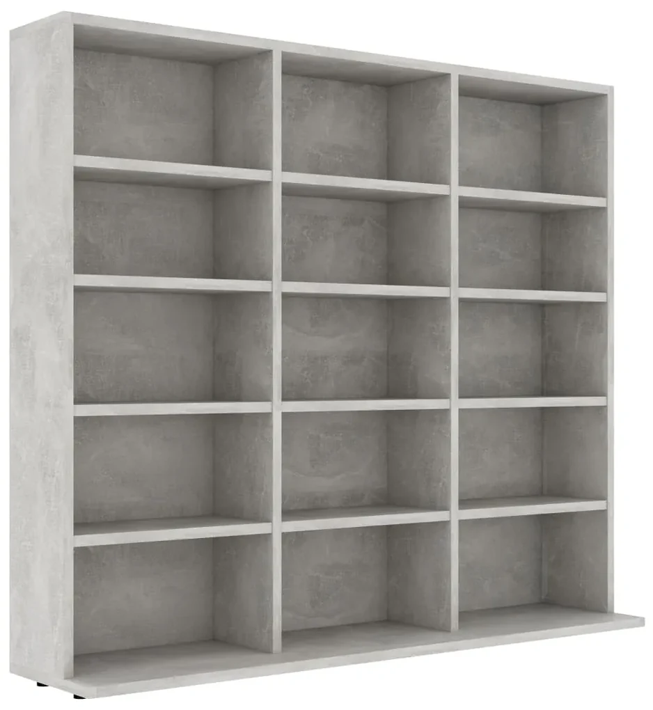 Armadio porta cd grigio cemento 102x23x89,5 cm in truciolato