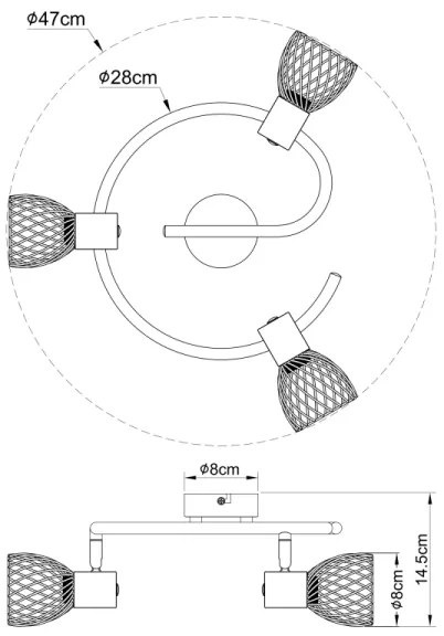 Globo 54817-3 - Luce Spot ISABELLE 3xE14/40W/230V