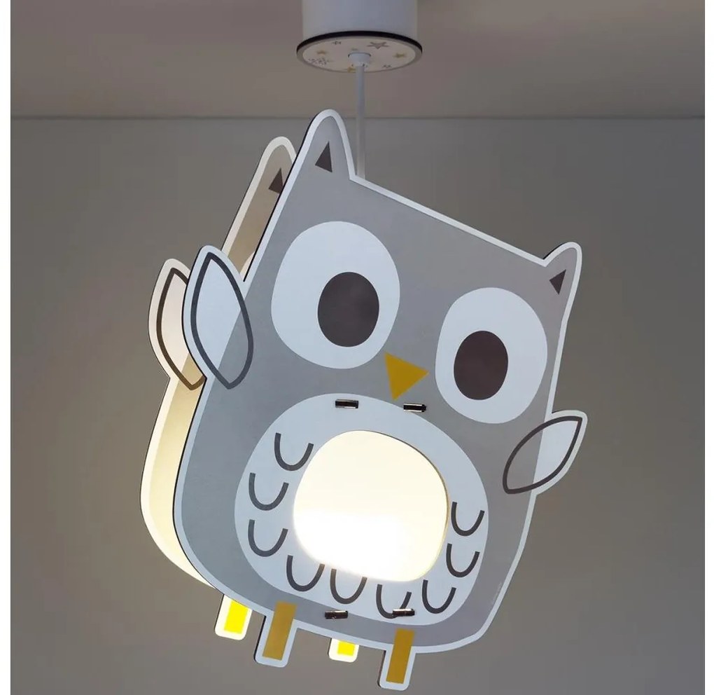 Dalber 63397 - Lampadario per bambini OWL 1xE27/15W/230V