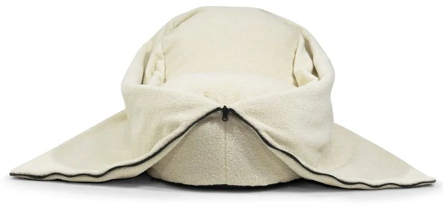 Pouf a sacco per bambini grigio chiaro con rivestimento in bouclé Cocoon 80 – SLOWDOWN